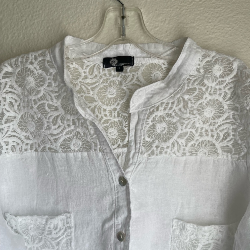 M made in Italy blouse 100% linen - Picture 5 of 12